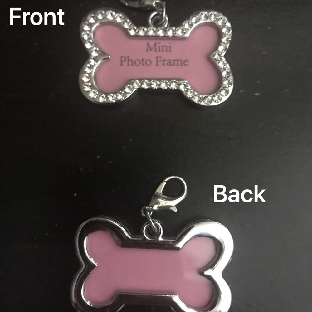 Dog or cat rhinestone name tag pendant